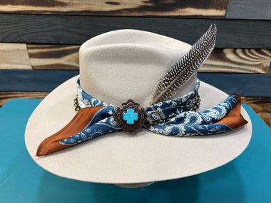 Twister silverbelly fedora with custom hat band